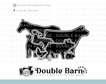 Show Animal Livestock Set: Steer, Lamb, Goat, Pig (Digital Download)