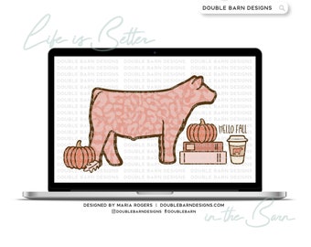 Cozy Pumpkin Spice Show Steer Digital Download - PNG Ai SVG Files Included | Commercial Use