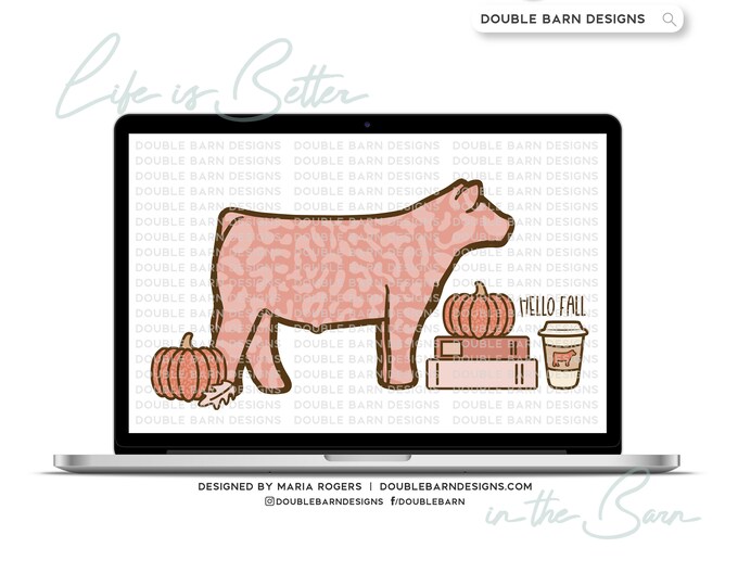 Cozy Pumpkin Spice Show Steer Digital Download - PNG Ai SVG Files Included | Commercial Use