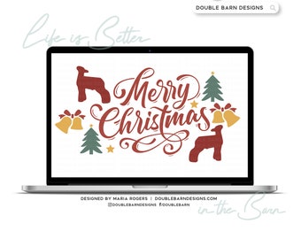 Merry Christmas Lamb Digital Download - PNG AI SVG Files Included | Commercial Use
