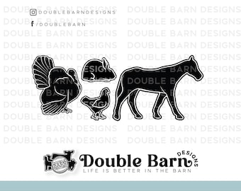NEW 2025 | Horse Turkey Rabbit Chicken Bundle of Digital Downloads | Png, Svg, Ai Files