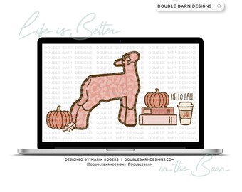 Cozy Pumpkin Spice Show Lamb Digital Download - PNG Ai SVG Files Included | Commercial Use