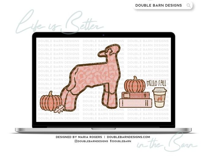 Cozy Pumpkin Spice Show Lamb Digital Download - PNG Ai SVG Files Included | Commercial Use