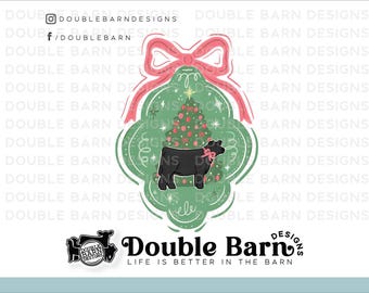 Christmas Ornament Show Steer Design - PNG Files Included