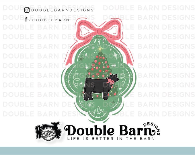 Christmas Ornament Show Steer Design - PNG Files Included