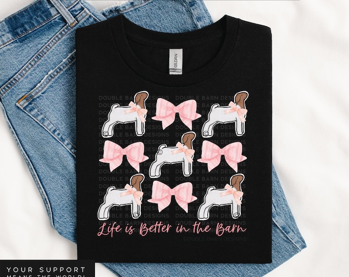 Coquette Bow Show Goat Sublimation Design - PNG Files Included | Commercial Use