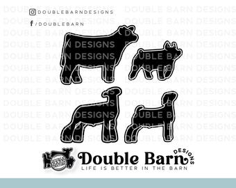 Show Pig, Lamb, Steer Digital Graphics Bundle (PNG, SVG, AI)
