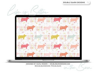 I Love My Show Pig Seamless Pattern - Show Pig - PNG JPG Ai Files Included | Commercial Use