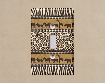 LEOPARD AND TIGER ANIMAL IMAGE HOME DECOR LIGHT SWITCH PLATES AND OUTLETS