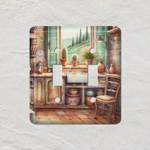 Tuscan Kitchen, Food, Wine, Light Switch Cover, Oversized Wall Plate, Outlet Cover, Metal Wall Plates