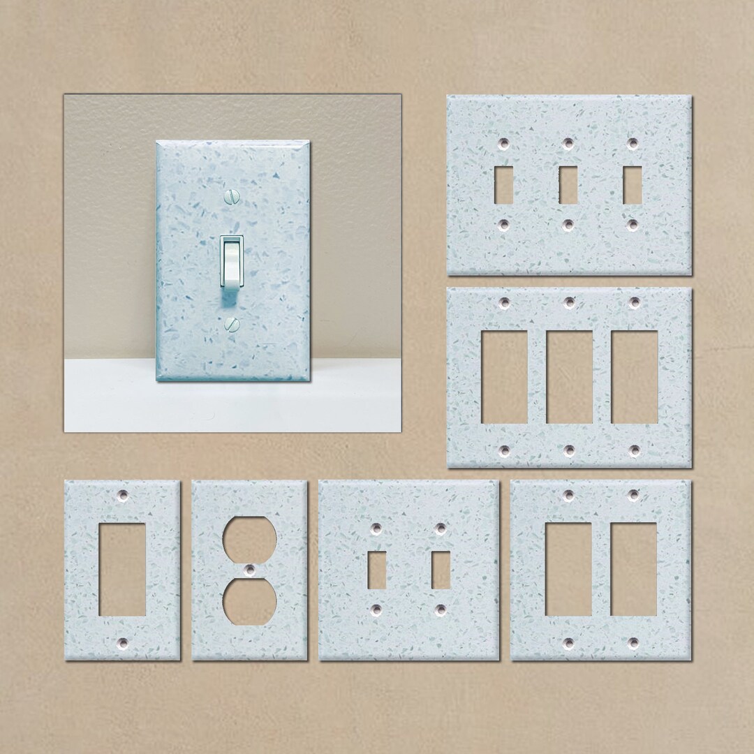 Faux Quartz Pattern 3 Light Switch Covers, Wall Plate Covers, Light