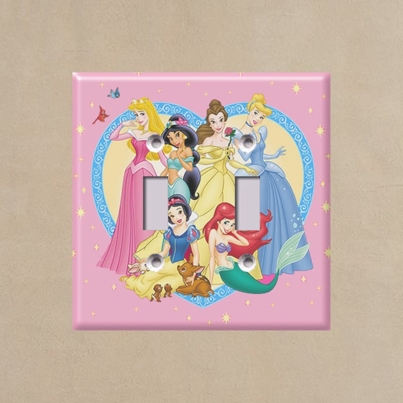Disney Princesses 1 Light Switch Plate Covers Home Decor Etsy