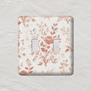 Terra Cotta Flowers, Toile, Light Switch Cover, Oversized Wall Plate, Outlet Cover, Metal Wall Plates