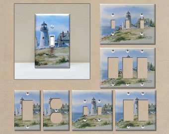 Lighthouse #1 - Light Switch Covers, Wall Plate Covers, Light Switch Plates, Marine, Home Decor
