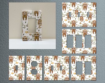 Cute Sloth With Sweet Doughnuts Art Plates Single Gang Electrical Outlet Wall/Switch Plate Cute Sloth With Sweet Doughnuts Art Plates Single Gang Electrical Outlet Wall/Switch Plate
