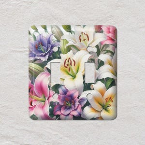 Lily Lilies Flowers, Light Switch Cover, Oversized Wall Plate, Outlet Cover, Metal Wall Plates, Floral