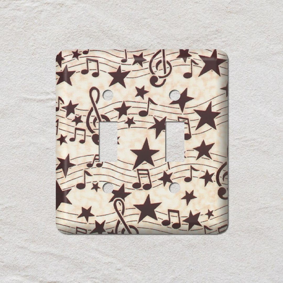 Musical Notes Metal Light Switch Cover, Oversized Wall Plates, UL ...