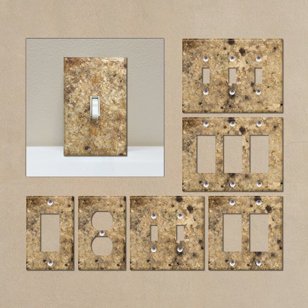 Faux Granite Pattern #9 - Light Switch Covers, Wall Plate Covers, Light Switch Plates, Home Decor
