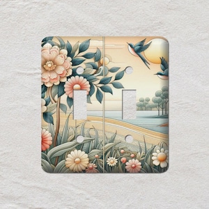 Tile Pattern Light Switch Cover, Oversized Wall Plate, Outlet Cover, Metal Wall Plates, Retro, 1930s