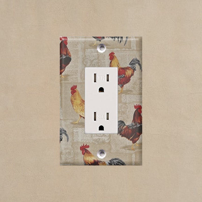 Roosters 4 Rooster Light Switch Plate Covers Home Decor Etsy New Zealand