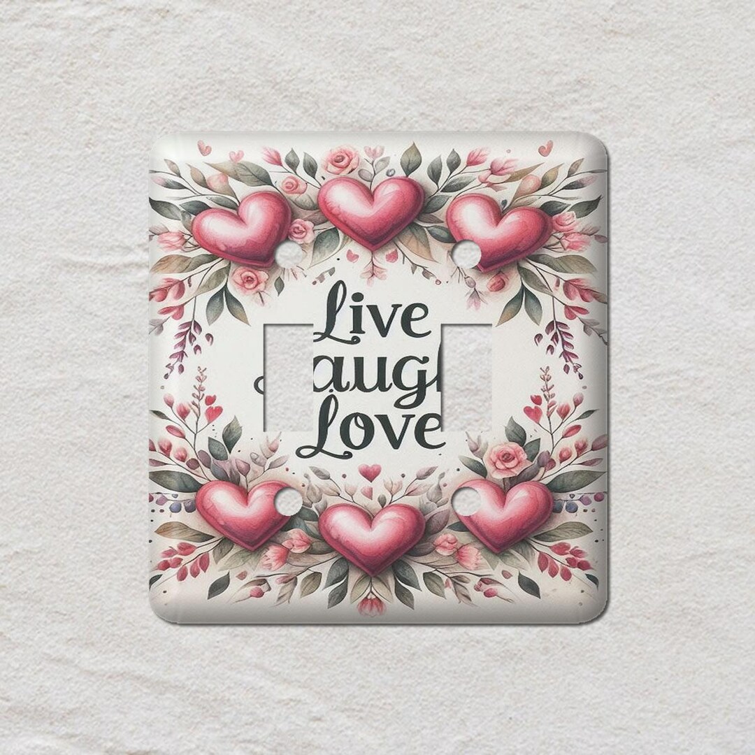Live Love Laugh Hearts Metal Light Switch Cover, Oversized Wall Plates ...