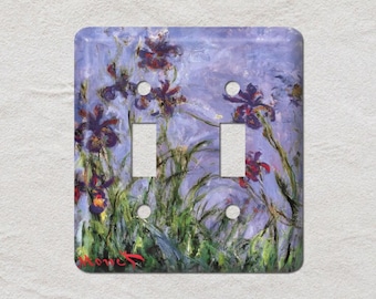 Irises by Claude Monet Light Switch Cover, Oversized Wall Plate, Wall Plate, UL Listed, CSA Approved