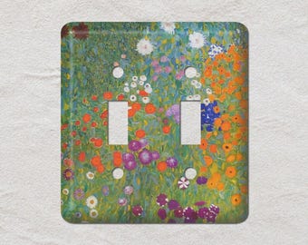 Bauerngarten,Flower Garden by Gustav Klimt, Light Switch Cover, Oversized Wall Plate, Metal Wall Plates, UL Listed, CSA Approved