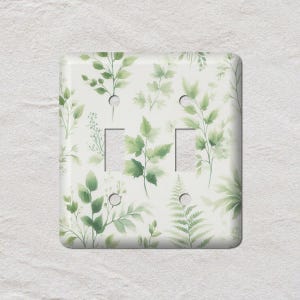 Verdant Green Flowers Toile, Light Switch Cover, Oversized Wall Plate, Outlet Cover, Metal Wall Plates