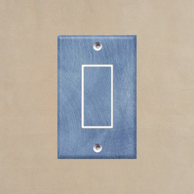 Brushed Texture Blue Pattern Light Switch Plate Covers Home Etsy