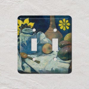 Nature morte avec théière et fruits Paul Gauguin, cache interrupteur, plaque murale surdimensionnée, cache prise électrique, plaques murales en métal, décoration d&#39;intérieur