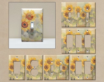 Sunflower Pattern #3 - Light Switch Covers, Wall Plate Covers, Light Switch Plates, Home Decor