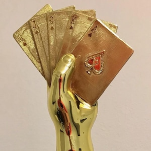 10.25&quot; Poker Hand of Cards Trophy Personalized Free