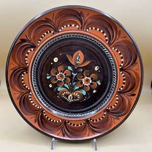 Thun, vintage, Wall plate, flowers. Rare hand painted