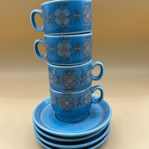 6 Weidmann Porzellan Porcelain Demitasse Cups Pewter Holders & Saucers Italy