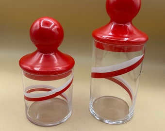 Pair of rare vintage glass jars by Cerve