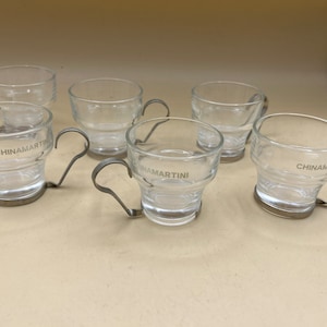 6 thermal glass cups with metal support Chinamartini Martini