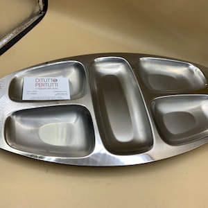 Tray Alessi steel appetizers made in Italy vintage