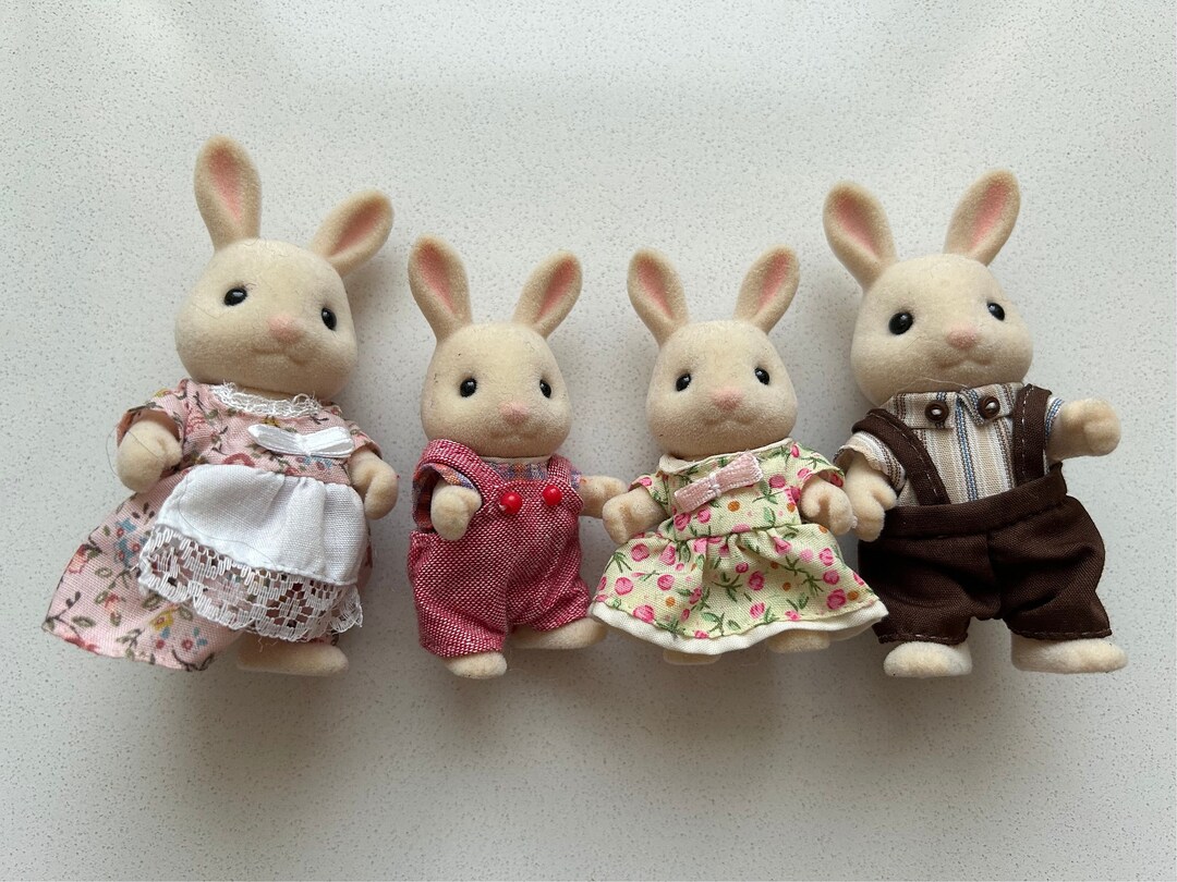 Sylvanian Families Periwinkle Milk Rabbit Family 4pcs Etsy