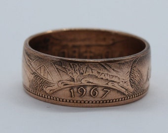 Unique British One Penny Coin Rings - Personalized with Your Chosen Year