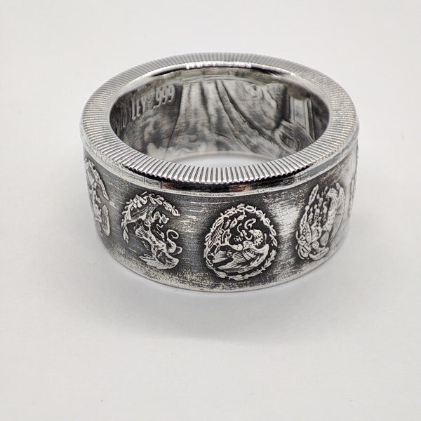 Coin Ring. Mexican 1oz Silver Libertad Coin Ring. Silver ring. Mens ring. Wedding ring for men. Unique gift