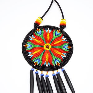 Handmade Flower Rosette – Beaded Tribal Medallion
