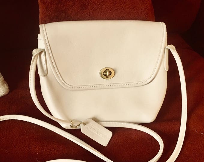 Rare Vintage Coach Crossbody White Etsy