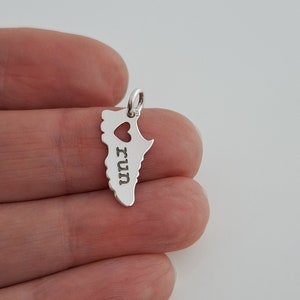 Sterling Silver Running Pendant, Runner Gift for Women, Love Run Pendant, Running Shoe Charm