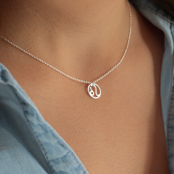 Leo Necklace, Sterling Silver Zodiac Necklace, Leo Birthday Gift