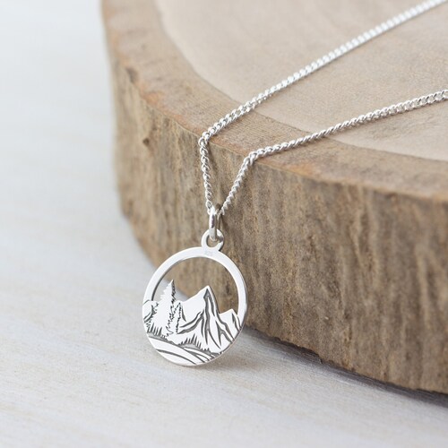Mountain Necklace Sterling Silver Mountain Gold Mountain Etsy Canada