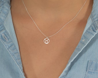 Taurus Necklace, Sterling Silver Zodiac Necklace, Taurus Birthday Gift