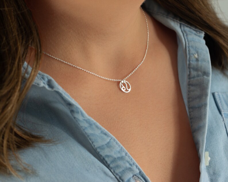 Leo Necklace Sterling Silver Zodiac Necklace Leo Birthday Gift
