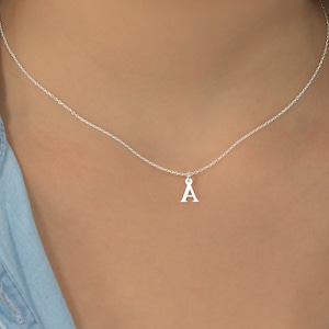 Buchstaben-Halskette, Sterlingsilber Choker, personalisiertes Muttertagsgeschenk