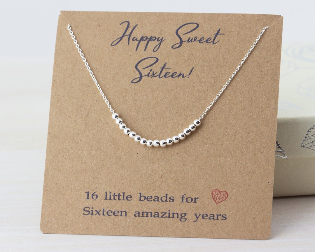 Sweet 16 Gift, Sterling Silver 16th Birthday Necklace, Gift Necklace