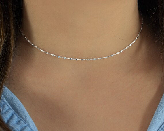 Short Silver Necklace Delicate Silver 